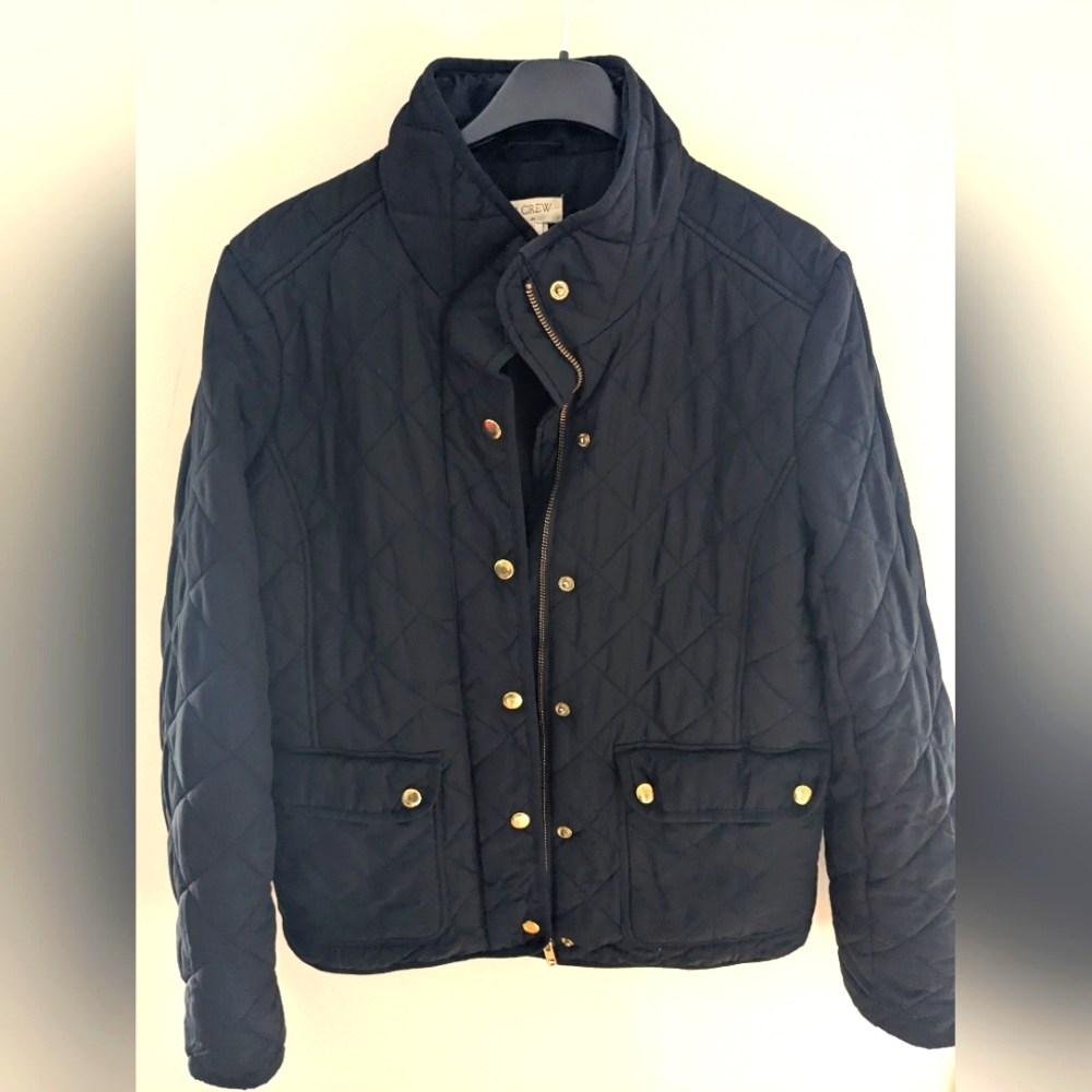 J. Crew Factory Black Quilted Light Jacket Size S